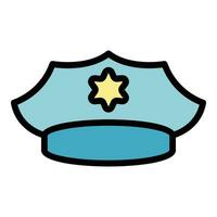 polícia Policial boné ícone vetor plano