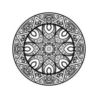 decorativo mandala e padronizar para mehndi, casamento, tatuagem, islamismo, indiano, árabe. esboço mandalas coloração livro página. vetor