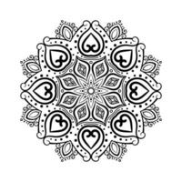 decorativo mandala e padronizar para mehndi, casamento, tatuagem, islamismo, indiano, árabe. esboço mandalas coloração livro página. vetor