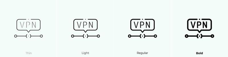 virtual ícone. afinar, luz, regular e negrito estilo Projeto isolado em branco fundo vetor