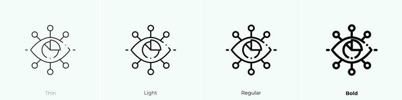 visibilidade ícone. afinar, luz, regular e negrito estilo Projeto isolado em branco fundo vetor