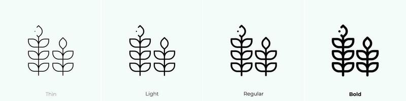trigo ícone. afinar, luz, regular e negrito estilo Projeto isolado em branco fundo vetor