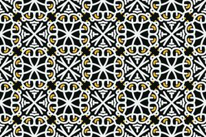 oriental padronizar. preto, branco e amarelo cor com árabe ornamento. padrão, fundo e papel de parede para seu Projeto. têxtil ornamento. vetor ilustração.