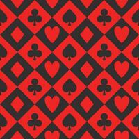 pôquer cartão padrão, desatado vetor cassino fundo com cartão se adequa, clubes, corações, espadas e diamantes com Preto e vermelho Verificações