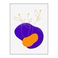 simples ilustração floral minimalista Projeto. linha arte desenhando pastel cor Boa para papel de parede, cobrir, poster, impressão vetor