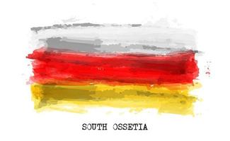 Bandeira de aquarela pintura realista da Ossétia do Sul. vetor. vetor