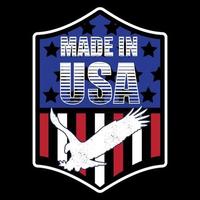 feito nos EUA com design de camiseta americana águia vetor