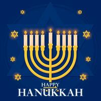 colori feliz hanukkah modelo com uma menorah vetor