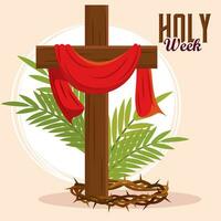 Cruz manto crucificação piedosos semana vetor