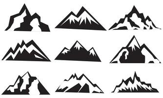 montanha vetor ícones conjunto montanha silhueta vector.print