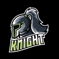 modelo de logotipo do mascote do knight kingdom sport ou esport gaming vetor