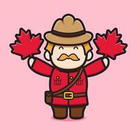 personagem fofo do velho homem celebrado dia do Canadá ilustração vetorial dos desenhos animados vetor