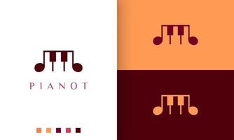 ícone ou logotipo de piano simples e moderno vetor