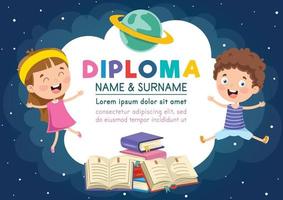 projeto de modelo de certificado de diploma para educação infantil vetor