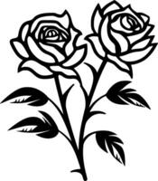 rosas, minimalista e simples silhueta - vetor ilustração