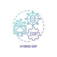 gradiente híbrido erp ícone conceito, isolado vetor, empreendimento recurso planejamento fino linha ilustração. vetor