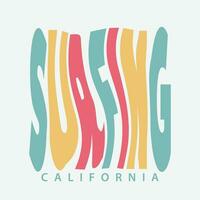 Califórnia surfar ilustração tipografia para t camisa, poster, logotipo, adesivo, ou vestuário mercadoria vetor