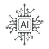 artificial inteligência o circuito linha estilo. máquina Aprendendo Projeto. inteligente rede digital tecnologia. ai. vetor ilustração