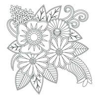 página de coloração de mandala floral. ilustração em vetor flor