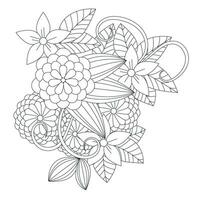 página de coloração de mandala floral. ilustração em vetor flor