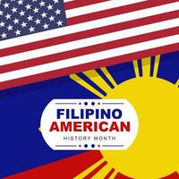 filipino americano história mês. feliz feriado comemoro anual dentro Outubro. vetor ilustração Projeto