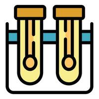 enzimas teste tubo ícone vetor plano