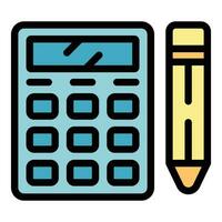 escola calculadora ícone vetor plano