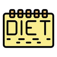 dieta calendário ícone vetor plano