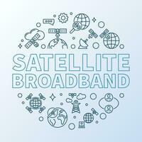 satélite banda larga vetor fino linha volta bandeira - Internet tecnologia conceito linha ilustração