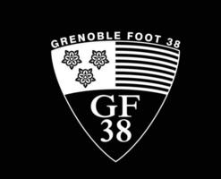 grenoble pé clube logotipo símbolo branco ligue 1 futebol francês abstrato Projeto vetor ilustração com Preto fundo