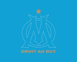 olímpico de Marselha clube logotipo símbolo ligue 1 futebol francês abstrato Projeto vetor ilustração com azul fundo