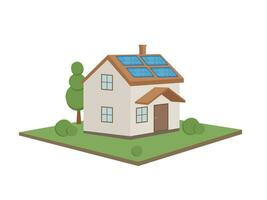 verde energia e eco amigáveis moderno casa vetor ilustração
