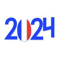 estilizado números do a ano 2024 debaixo a bandeira do França vetor