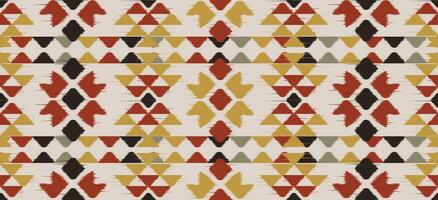 arte ikat abstrata étnica. sem costura padrão em bordados tribais, folclóricos e estilo mexicano. print.design de ornamento de arte geométrica asteca para tapete, papel de parede, roupas, embrulho, tecido, capa, têxtil vetor