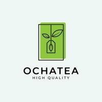 verde chá logotipo ícone linha arte projeto, ocha imagens simples ilustração Projeto vetor