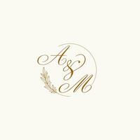 iniciais sou Casamento monograma logotipo com folhas e elegante circular linhas vetor