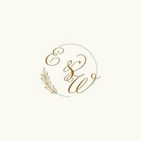 iniciais ai credo Casamento monograma logotipo com folhas e elegante circular linhas vetor