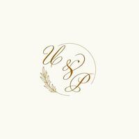 iniciais acima Casamento monograma logotipo com folhas e elegante circular linhas vetor