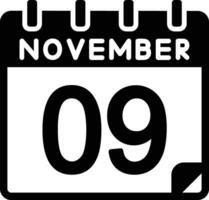9 novembro glifo ícone vetor