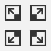 seta canto diagonal ícone redimensionar para baixo à esquerda cima esquerda francamente direito botão vetor
