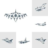 conjunto do militares aeronave vetor ilustração Projeto. lutador jatos logotipo Projeto modelo.