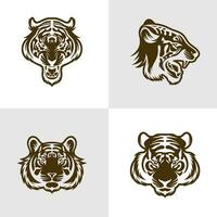 conjunto do cabeça tigre vetor ilustração Projeto. cabeça tigre logotipo Projeto modelo.