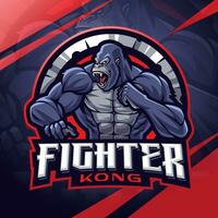 lutador kong esport mascote logotipo Projeto vetor
