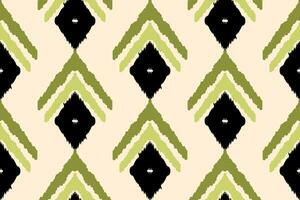 ikat amarrar morrer boho desatado vintage padronizar recorrente vintage decoração feito à mão orgânico têxtil Projeto moderno e na moda batik impressão boho verde Preto vetor