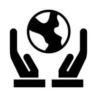 Salve  a mundo vetor glifo ícone para pessoal e comercial usar.