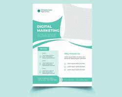 folheto modelo para digital marketing vetor