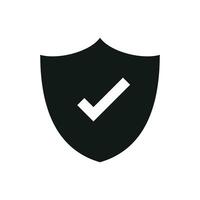 vetor escudo ícone com marca de seleção. confirmação do proteção. segurança escudo protegido ícone