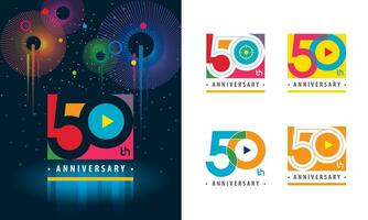 conjunto do 50 aniversário logótipo projeto, cinquenta anos a comemorar aniversário vetor