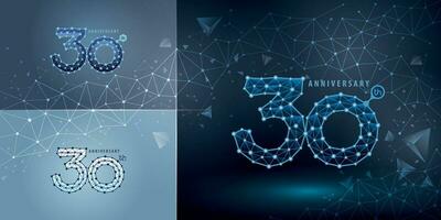 conjunto do 30 aniversário logótipo projeto, trinta anos a comemorar aniversário logotipo vetor