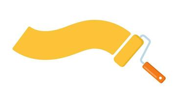 amarelo cor trilha do a rolo escova em branco fundo. vetor ilustração para cabeçalhos, faixas e anúncio.